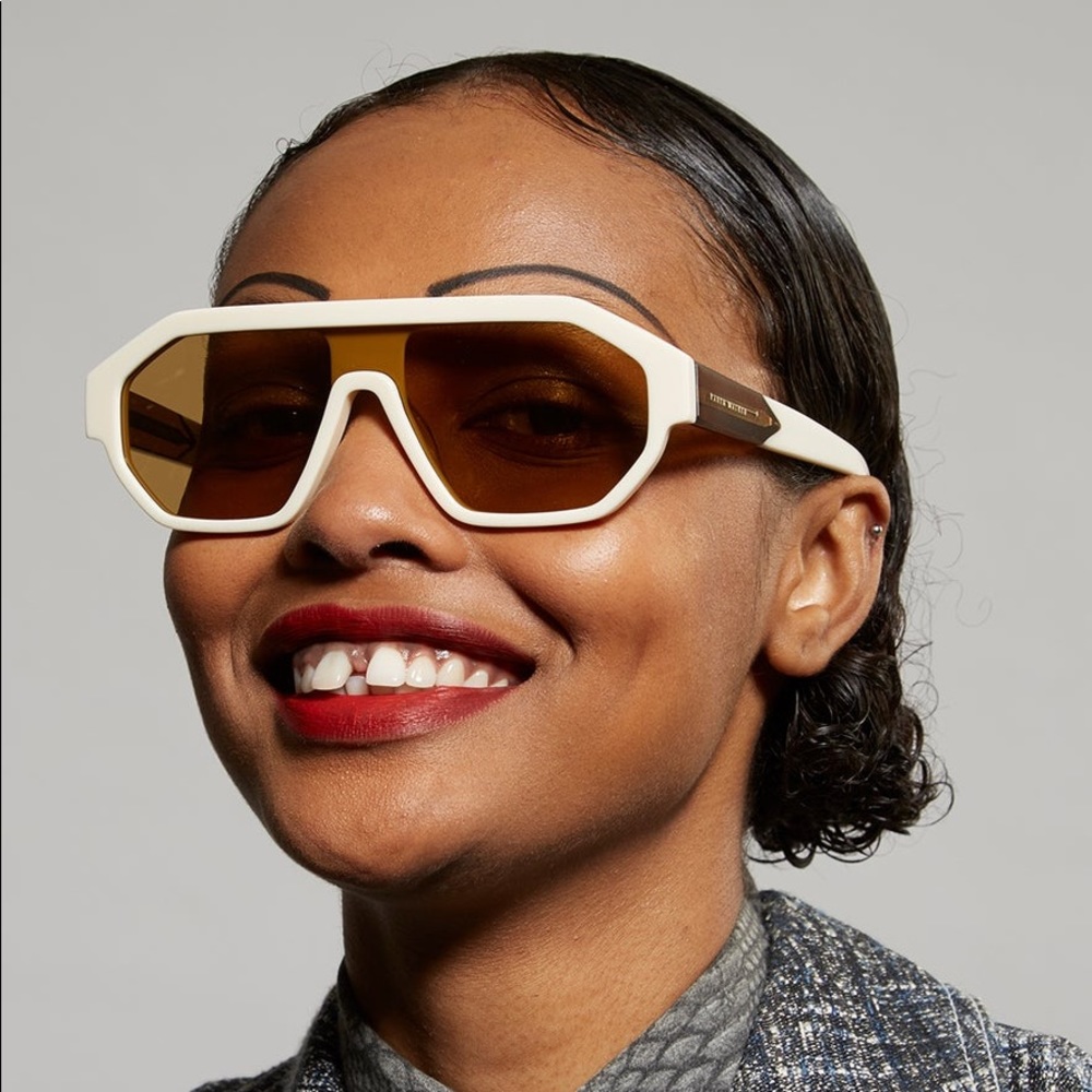 ISO Karen Walker Tribon Ivory Sunglasses
